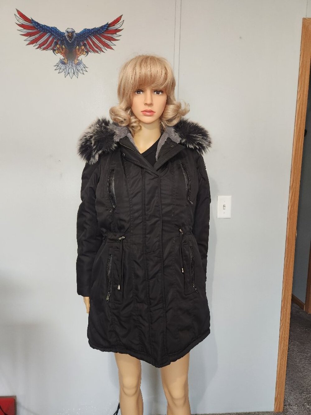 #806 Polyester/faux fur coat
